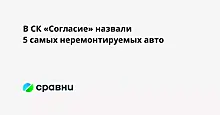 В СК «Согласие» назвали 5 самых неремонтируемых авто