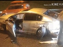 «Лексусу» оторвало два колеса в жёстком ДТП в Приморье