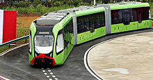 В Китае создали безрельсовый и беспилотный трамвай
