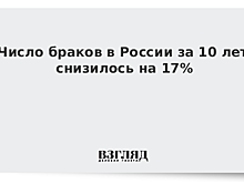 Число браков в России за 10 лет снизилось на 17%