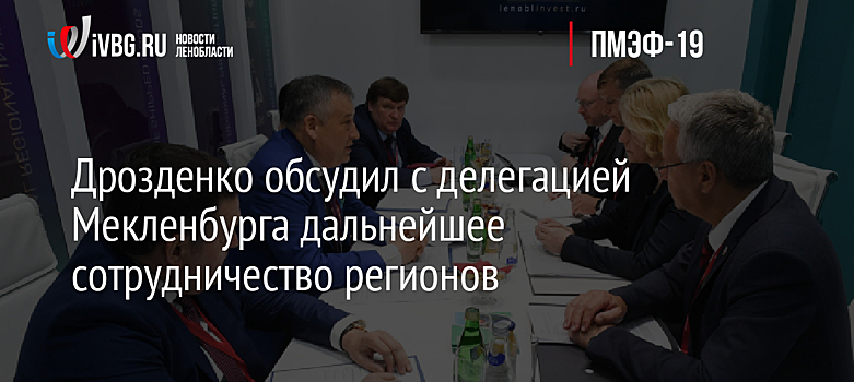 Дрозденко обсудил с делегацией Мекленбурга дальнейшее сотрудничество регионов