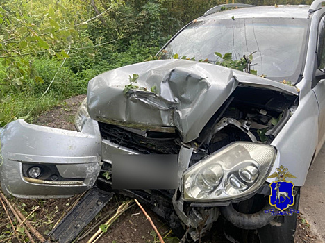 В Самаре иномарка вылетела на газон и врезалась в бетонный блок