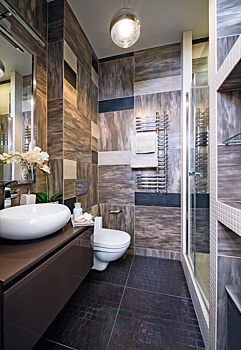 Дизайн маленького санузла в экостиле