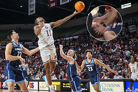 Студент-баскетболист ударил в лицо соперника во время матча в NCAA: видео, регулярный чемпионат мужского баскетбола