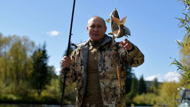 Британцев восхитили фото Путина в тайге