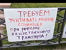 В Сочи проходят митинги против сокращения маршрутов общественного транспорта