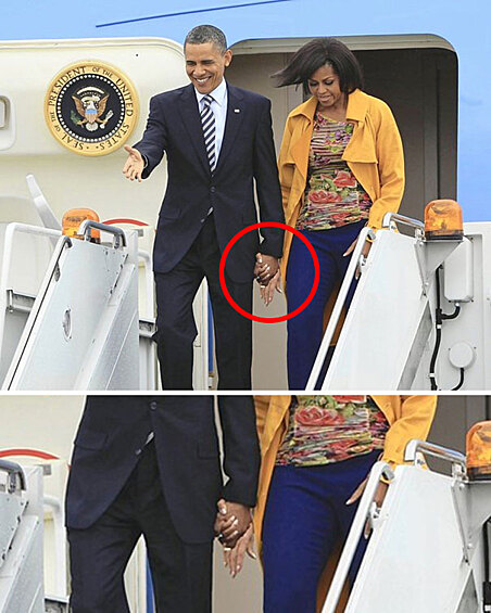 Слишком много рук у Мишель Обамы.