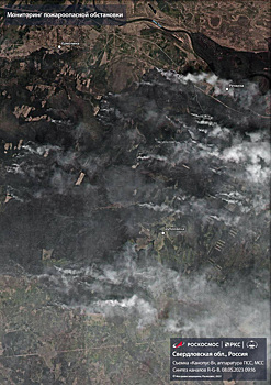 «Роскосмос» одним снимком показал масштаб пожаров в Свердловской области