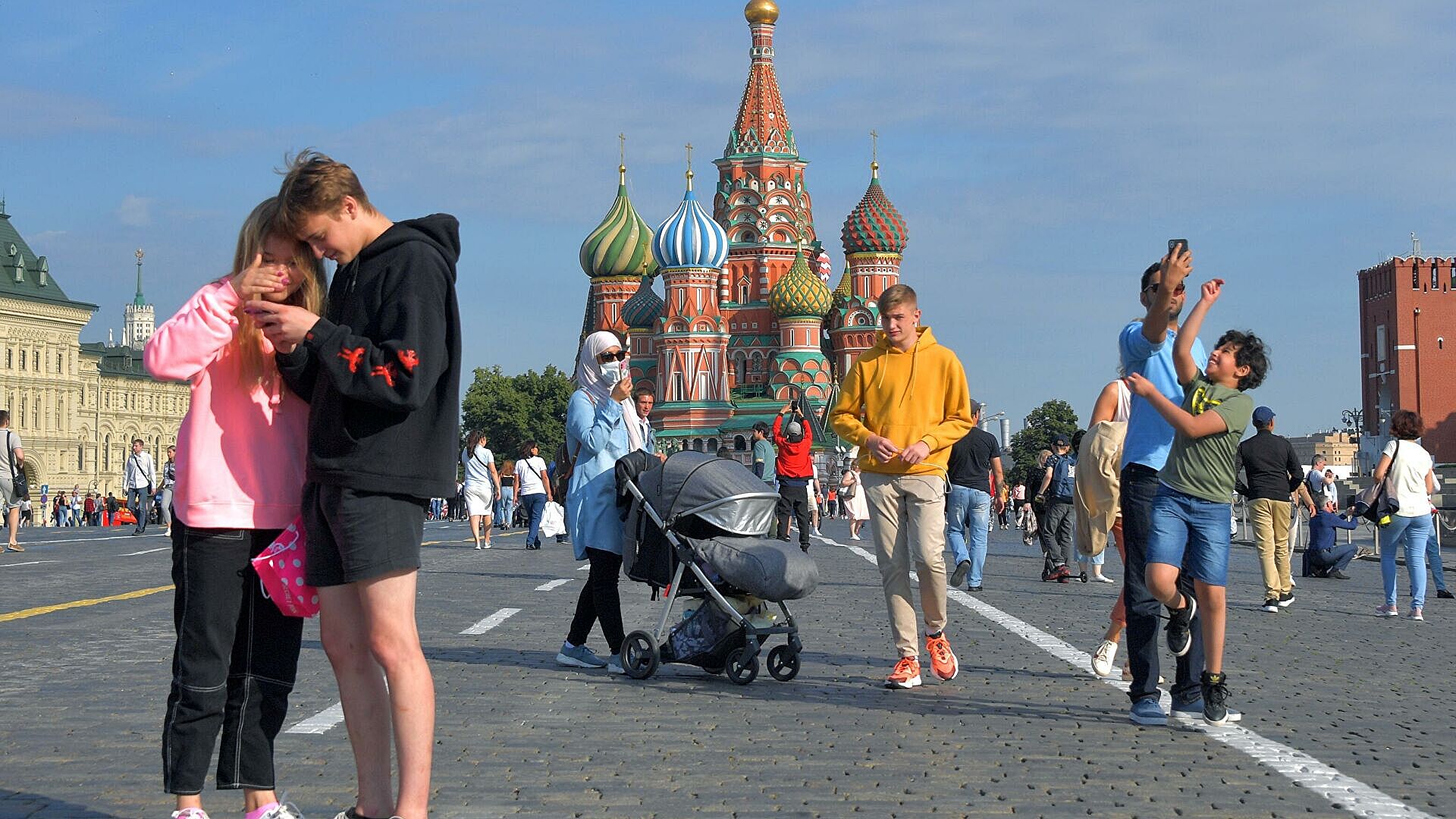 Туристы на красной площади