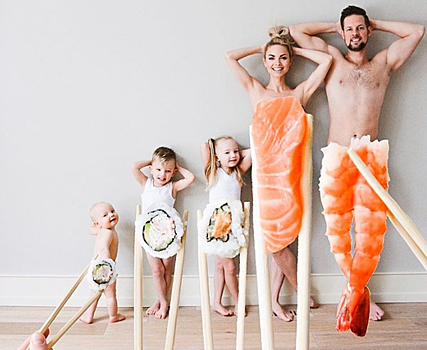 Американка завела Instagram, куда выкладывает свою семью в нарядах из еды