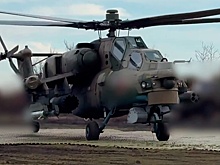 Экипаж Ми-28НМ поразил опорный пункт врага ракетой ЛМУР