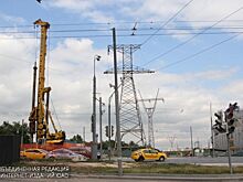 Каркас эстакады установили на пересечении Варшавки и Балаклавского проспекта