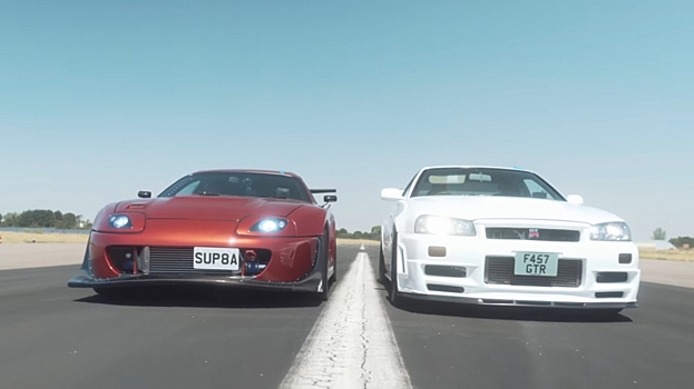 Сможет ли легендарная Toyota Supra A80 обогнать Nissan GT-R R34?