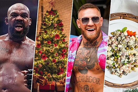 Бойцы UFC и новогодние символы, сравнение бойцов и новогодних атрибутов, Джонс, Макгрегор, Анкалаев, Топурия, Перейра, О&#039;Мэлли