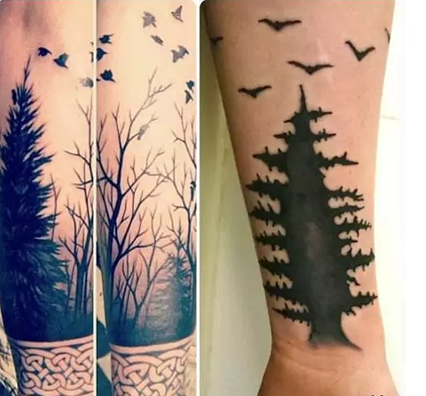 Хотите татуировку? Легко! Только вот у мастеров бывает разное понятие о деревьях и других объектах природы.