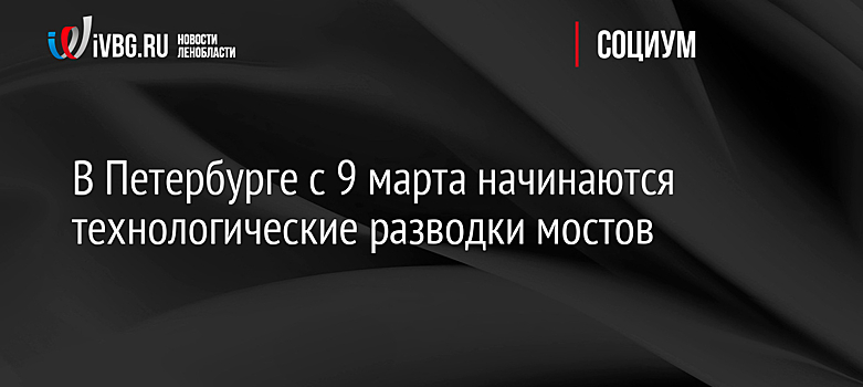 В Петербурге с 9 марта начинаются технологические разводки мостов