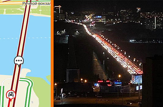 В Новосибирске километровая пробка опять сковала Октябрьский мост и подъезды к нему