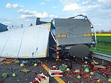 Овощной хаос: после ДТП на М-4 «Дон» трассу засыпало капустой и яблоками в Кореновском районе