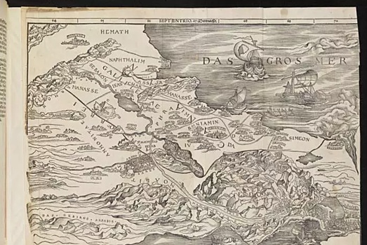 Ученые изучили первую карту Святой земли в Библии 1525 года