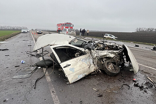 Lada Kalina разорвало пополам в момент серьезной аварии