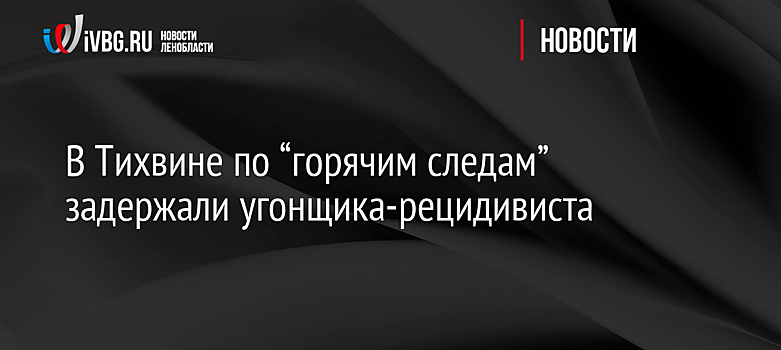 В Тихвине по “горячим следам” задержали угонщика-рецидивиста