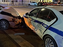 На Кубани полицейский автомобиль попал в ДТП на перекрестке