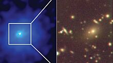 Черная дыра прячет за собой сотни галактик