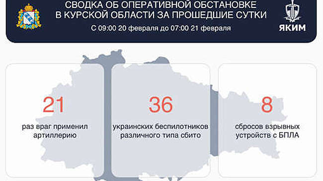 Хинштейн: ВСУ атаковали артиллерией Курскую область 21 раз за сутки