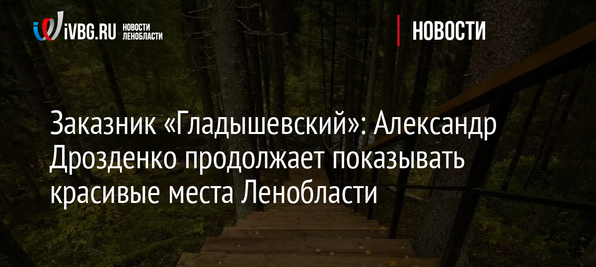 Заказник «Гладышевский»: Александр Дрозденко продолжает показывать красивые места Ленобласти