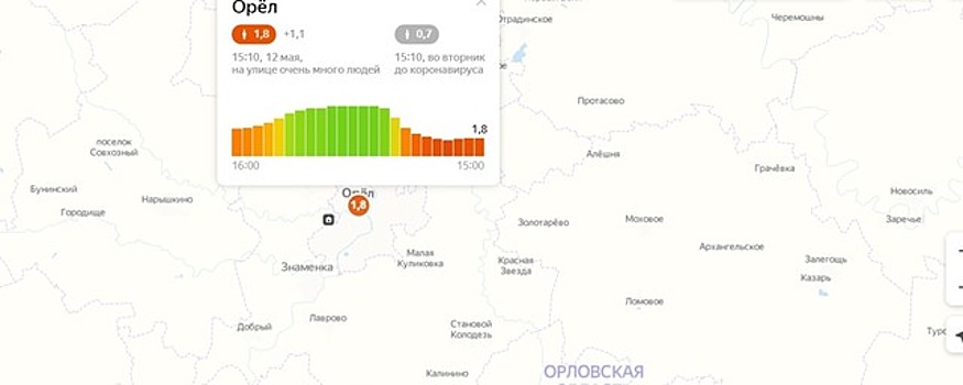 В Орловской области снизился индекс самоизоляции