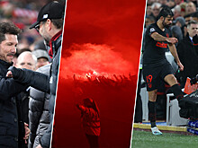 Пирошоу у «Энфилда», вирусное приветствие тренеров и злость Косты. Фото победы «Атлетико»