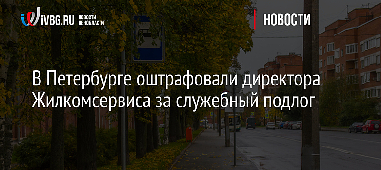 В Петербурге оштрафовали директора Жилкомсервиса за служебный подлог