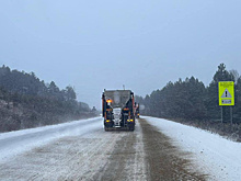 В Амурской области всю ночь убирали последствия снегопада