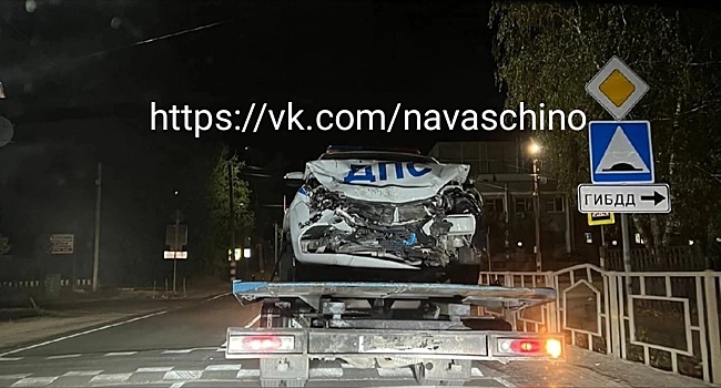 Авария с полицейским автомобилем произошла в Навашинском районе