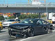 Появилось видео массового ДТП с Audi A7 в Москве на Волгоградском проспекте