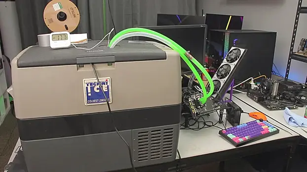 Энтузиаст разогнал RTX 5050 на 23% с помощью… переносного холодильника