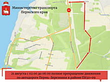 Движение по трассе Пермь — Березники будет перекрыто полностью
