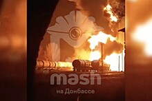 В Донецке вспыхнул сильный пожар на железнодорожной станции