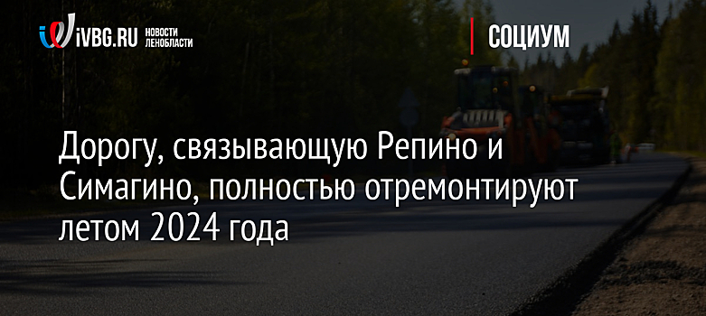 Дорогу, связывающую Репино и Симагино, полностью отремонтируют летом 2024 года