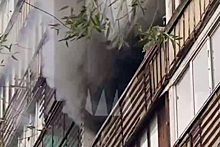 Спасение москвички из горящей квартиры попало на видео