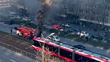 В Санкт-Петербурге загорелся трамвай