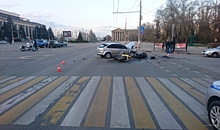 В ДТП в центре Волгограда пострадали два мотоциклиста