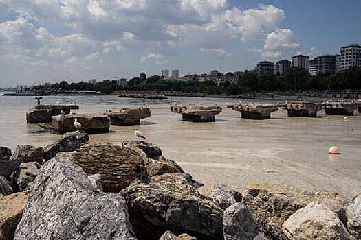 Мраморное море в Турции отступило от берега на 20 метров