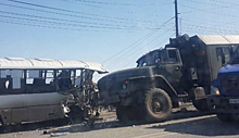 В Калуге военный грузовик врезался в автобус, пятеро пострадали