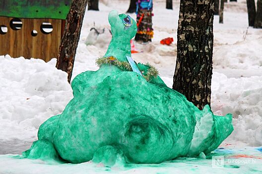 Снежные драконы появились в нижегородском парке Пушкина