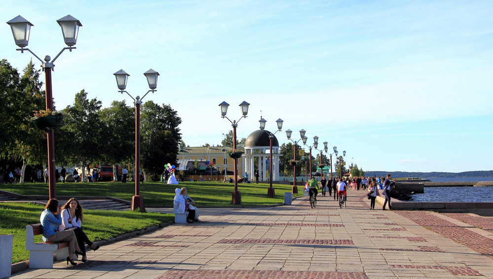 Онежская набережная, Петрозаводск, Карелия, Россия, Европа