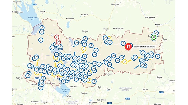 Интерактивную карту ремонта дорог запустили на Вологодчине