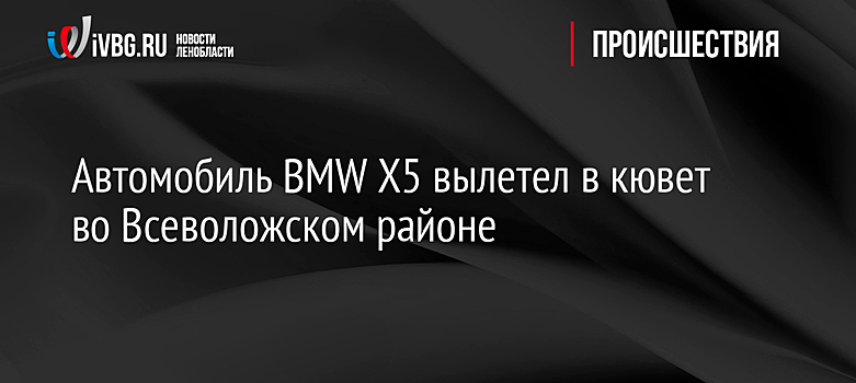 Автомобиль BMW X5 вылетел в кювет во Всеволожском районе