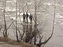 Трое молодых парней, сплавлявшихся на льдине, привлекли внимание местного жителя