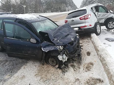 В Касимовском районе столкнулись Кia и Nissan